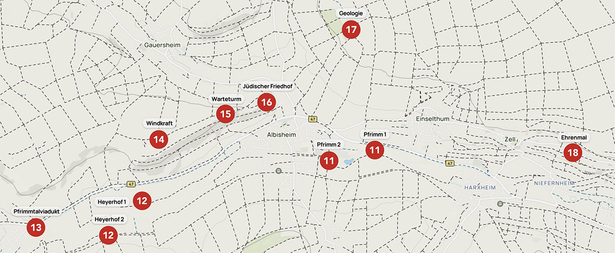Standorte Audioguides 11-18